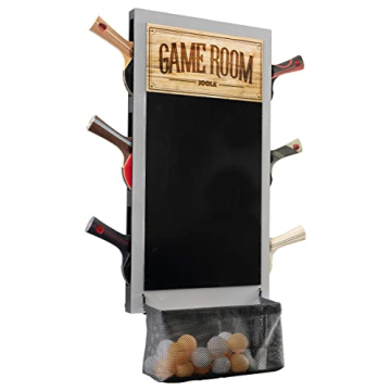 JOOLA Game Room Organizer with Ping Pong Paddle Holder, Scoreboard & Chalkboard