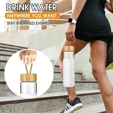 Yomious 25 Oz Glass Water Bottle | Eco-Friendly & Leak Proof