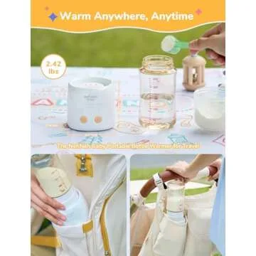 Portable Baby Bottle Warmer with 9 Adapters and 5 Heat Modes