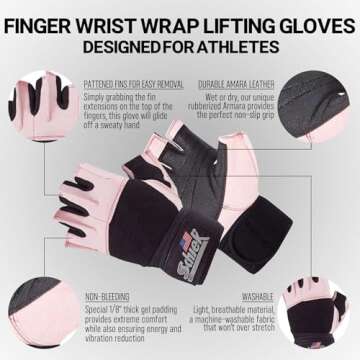 Schiek Sports 540 Pink Weightlifting Gloves for Women