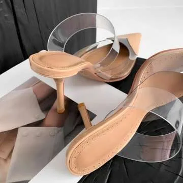 Chic Love Heart Clear High Heeled Sandals for Women