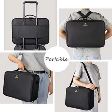 Relavel Makeup Case Train Case Makeup Bag Cosmetic Makeup Brush Organizer Makeup Artist Box 2 Pack Large and Small Size with Adjustable Dividers