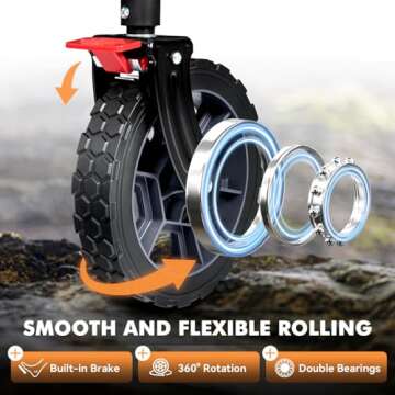 Hikenture Collapsible Wagon 330LBS Capacity, 200L Extra Large Wagons Carts Foldable, Heavy Duty Folding Wagon with All-Terrain Wheels, Utility Beach Wagon for Outdoor Garden