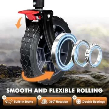 Hikenture Collapsible Wagon 330LBS Capacity, 200L Extra Large Wagons Carts Foldable, Heavy Duty Folding Wagon with All-Terrain Wheels, Utility Beach Wagon for Outdoor Garden