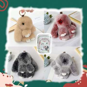 BOVVSKY Plush Bunny Keychain with Gift Box