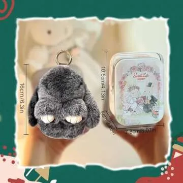 BOVVSKY Plush Bunny Keychain with Gift Box
