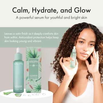 Aloe Attiva 4X POWERLIXIR Serum, Antioxidant-Rich Aloe Vera Serum with Plant-Based Collagen and Hyaluronic Acid,Fragrance-Free Aloe Vera Gel for Face Moisturizer Skin Care for Women 1 Oz Face Serum