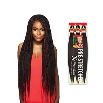 Outre Braids X-Pression Kanekaion 3X Pre Stretched Braid 42" (3-Pack, 1B)