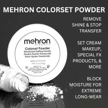 Mehron Makeup Colorset Powder | Translucent Powder Setting Powder | Face Powder For Special Effects, Halloween, & Film 2 oz (60 g)
