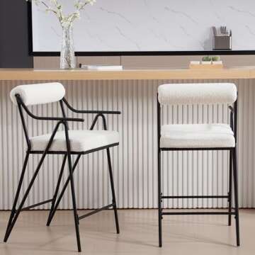 Stylish RIVOVA 26" White Bar Stools Set of 4