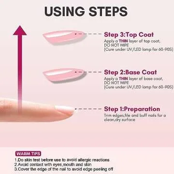 Makartt Rubber Base Gel & No Wipe Top Coat Set for Stunning Nails