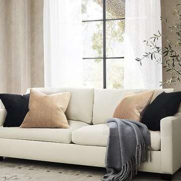 YCOLL Black Pillow Covers 26x26 Set of 2 Velvet Striped Pattern - Soft Throw Pillows for Home Decor, Luxury Decorative Pillow Covers for Couch, Bed,Living Room