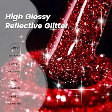 YTD Likomey Reflective Glitter Gel Nail Polish – 15ml Sparkly Shine