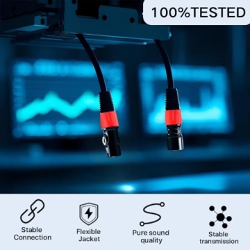 JTDER XLR Cables 25 Feet 6 Packs - XLR Male to Female Microphone Cable，3-Pin Connector Balanced DM...