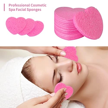 Natural Heart Shape Facial Sponges for Estheticians & Spa