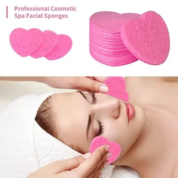 Natural Heart Shape Facial Sponges for Estheticians & Spa