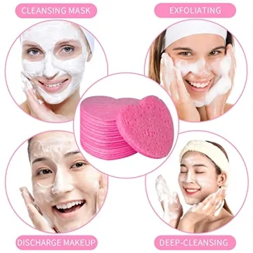 Natural Heart Shape Facial Sponges for Estheticians & Spa