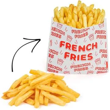 ZENFUN 500 Packs French Fry Bags, 5.5×4.5 inch Grease Resistant Serving Bags, Disposable Hash Brown Fries Bag for Outdoor Entertaining, Restaurant, Party, Carnival(Red)