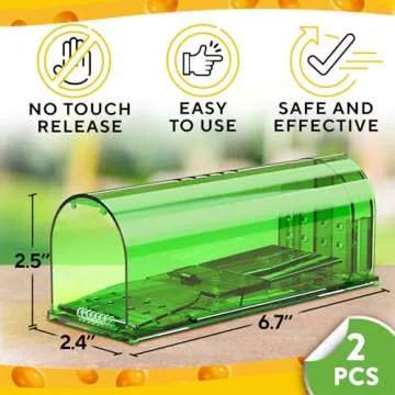 Humane Mouse Traps for Indoor Outdoor Use - Safe Reusable Solution
