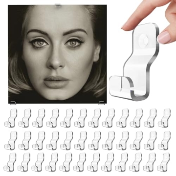 BLOLYO Vinyl Record Shelf Wall Mount, 36 Pack 1.5 inch Clear Acrylic Album Record Holder Display.Vin...