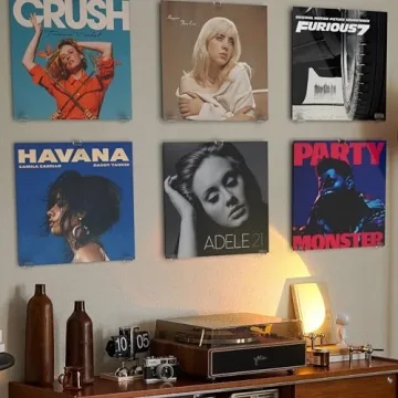 BLOLYO Clear Acrylic Vinyl Record Holder for Display