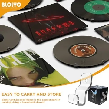 BLOLYO Clear Acrylic Vinyl Record Holder for Display