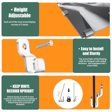 BLOLYO Clear Acrylic Vinyl Record Holder for Display