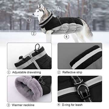Lelepet Winter Dog Coat for All Breeds - Fleece & Reflective