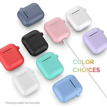 AhaStyle Upgrade Silicone Case Protective Cover [Front LED Visible] Compatible with Apple AirPods 2 & 1 (Navy Blue)
