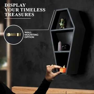 Gothic Coffin Shelf Set with Box for Spooky Decor