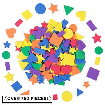 Assorted Self Adhesive Foam Shapes by Horizon Group USA - 750+ Stickers for Creative Projects