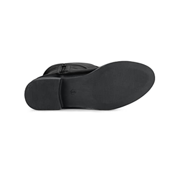 Allegra K Women's Thigh High Boots Low Block Heel Black Over the Knee High Boots 10 M US