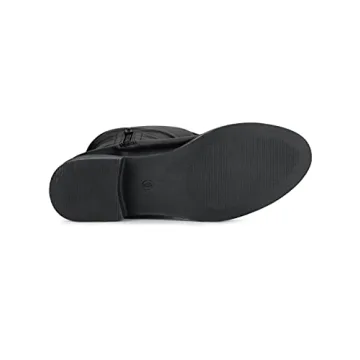 Allegra K Women's Thigh High Boots Low Block Heel Black Over the Knee High Boots 10 M US