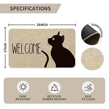 Charming Black Cat Decorative Mat for Home or Gift