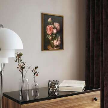 Kizbok Vintage Floral Wall Art for Elegant Home Decor