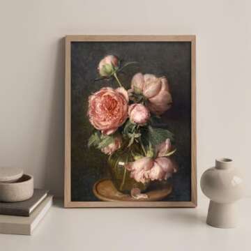 Kizbok Vintage Floral Wall Art for Elegant Home Decor