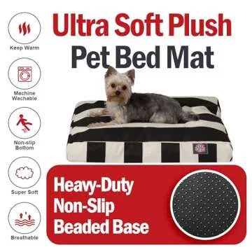 Majestic Pet Rectangle Small Dog Bed Washable – Non Slip Comfy Pet Bed – Dog Crate Bed with Removable Washable Cover – Dog Kennel Bed for Sleeping - Dog Bed Small Breed 27x20x4 Inch – Black