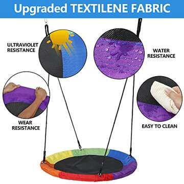 SUPER DEAL 40 Inch Saucer Tree Swing Set for Kids, 800lbs Rainbow Flying Swing Seat with Adjustable ...