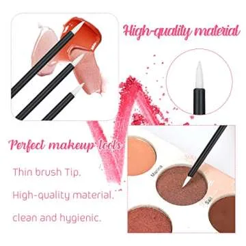 G2PLUS 100PCS Disposable Eyeliner Brush, Makeup Brushes Applicator, Cosmetic Eye Wands, Eyeliner Brush Applicator for Lip Liners, Eye Makeup, Eyelashes and Detail Painting (Black)