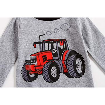 Family Feeling Tractor Boys Pajama Set for Toddlers