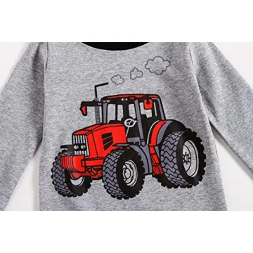 Family Feeling Tractor Boys Pajama Set for Toddlers