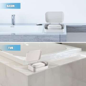 DOITOOL Travel Soap Dish with Lid,Draining Soap Holder,Leakproof Bar Soap Container,Shampoo Bar Holder,Portable Soap Case for Bathroom,Traveling,Camping,Gym,Travel Essentials