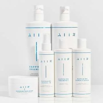 AIIR Sapphire Shampoo - Natural Hair Growth & Shine Formula - Crystal Infused, Vegan, Sulfate-Free, Color-Safe Professional Hair Care - 8 oz