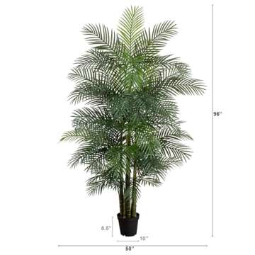 Nearly Natural 8ft. UV Resistant Artificial Areca Palm Tree for Indoor and Outdoor Decor