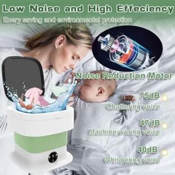 Portable Washing Machine, 60W Mini Washer and Dryer, 16L Folding Lavadora Portatil with Spin,Collapsible Small Compact Clothes Laundry for Underwear, Baby Clothes, Socks (Green white)