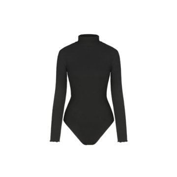 CIDER Long Sleeve Body Suits for Women - Mock Turtleneck Solid Going Out Tops Stretchy Bodysuit Jump...