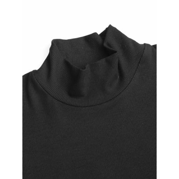 CIDER Long Sleeve Bodysuit for Women with Mock Turtleneck