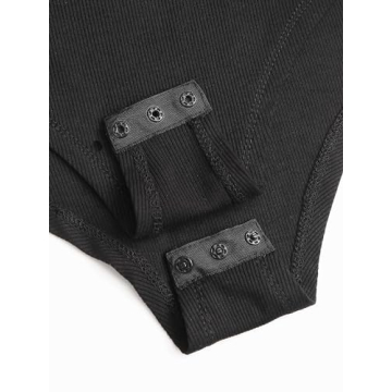 CIDER Long Sleeve Bodysuit for Women with Mock Turtleneck