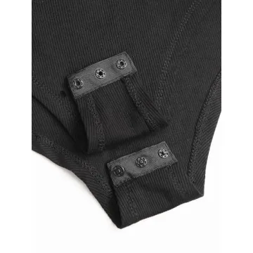 CIDER Long Sleeve Bodysuit for Women with Mock Turtleneck