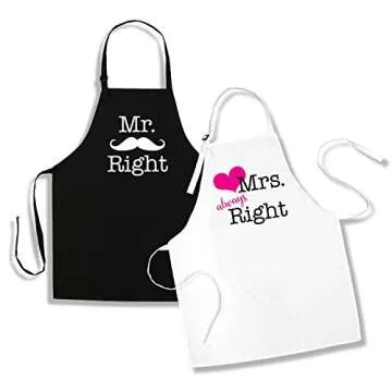 Unique Mr. Right & Mrs. Always Right Aprons for Couples